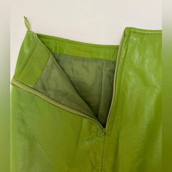 Vintage Lime Green Maxima Leather Skirt & Jacket Set - Picture 7 of 7
